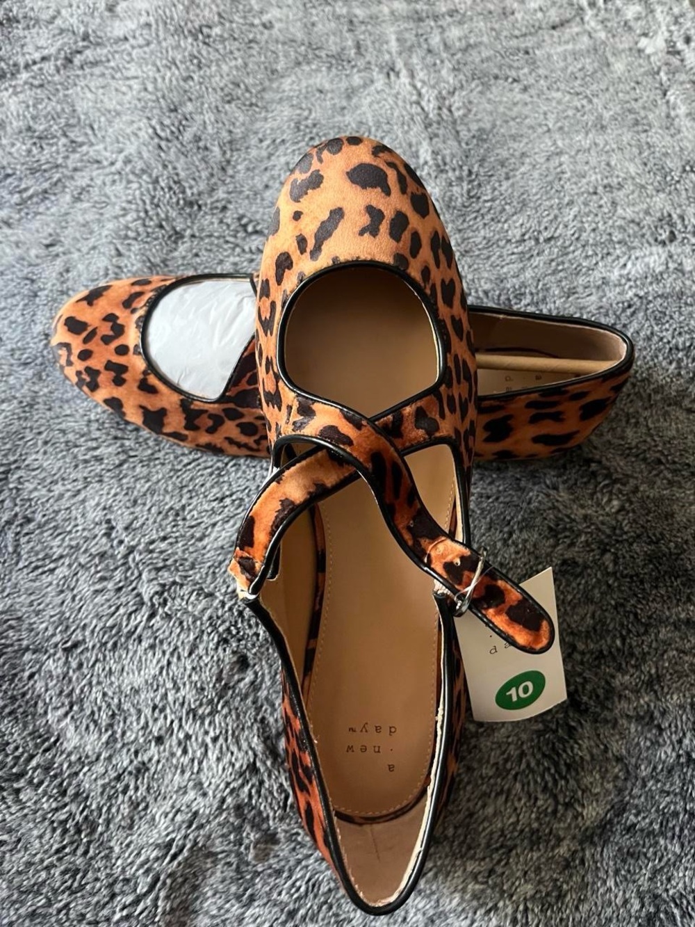 a new day Leopard-Print Mary Jane Flats - Orange & Black